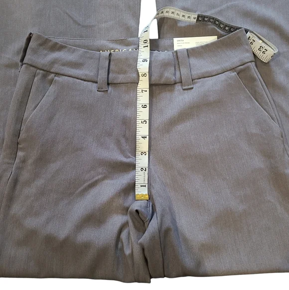 Women's AE Baggy Flare Stretch Poppy Trousers 2 *SHORT* Grey NWT's! - Picture 13 of 15